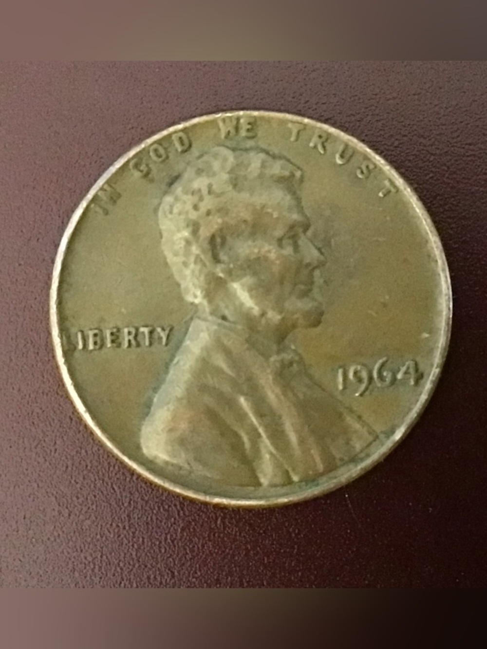 1964 Copper Penny Collectible - Brown Finish